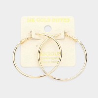 14K Gold Dipped Metal Hoop Earrings