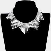 Crystal Rhinestone Pave Evening Choker Necklace