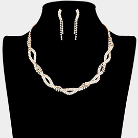Crystal Rhinestone Twisted Necklace