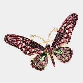 Butterfly Rhinestone Pave Brooch