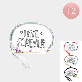12PCS - Love Forever Message Transparent Pouch Bags