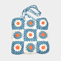 Granny Square Flower Crochet Tote Bag