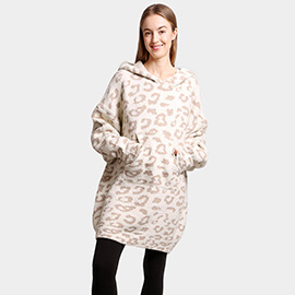 Leopard Hooded Wearable Blanket