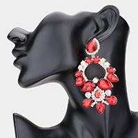 Teardrop Stone Embellished Evening Earrings