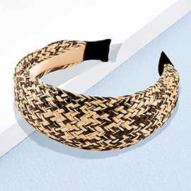 Two-Tone Raffia Braided Headband