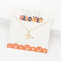 Halloween Theme 
Metal Witch Pendant Necklace
