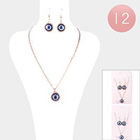 12PCS - Evil Eye Pendant Necklaces