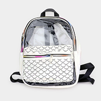 Shimmery Clear Transparent Backpack