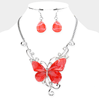 Butterfly Stone Accented Necklace