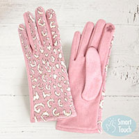Lurex Leopard Pattern Touch Gloves