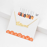 Halloween Metal Message Pendant Necklace