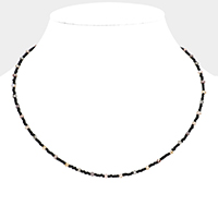 Faceted Bead Pointed Necklace