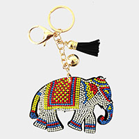Bling Elephant Tassel Keychain