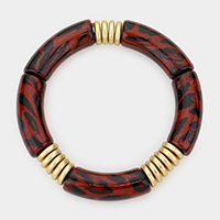 Leopard Patterned Resin Stretch Bracelet