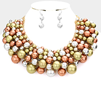 Ball Cluster Collar Necklace