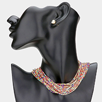 Multi Layered Rhinestone Choker Necklace