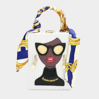 Pearl Earring Girl Rectangle Tote / Crossbody Bag