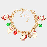 Christmas Santa Claus Charm Bracelet