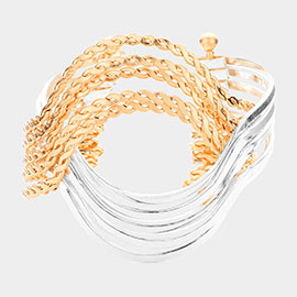 Wavy Metal Chain Cuff Bracelet