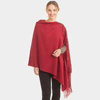 Soft Feel Texture Solid Cape / Scarf