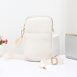 Faux Leather Rectangle Crossbody Bag