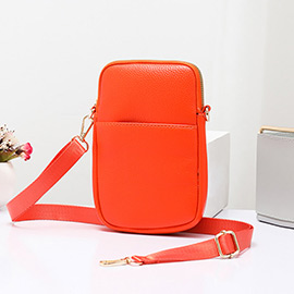 Faux Leather Rectangle Crossbody Bag