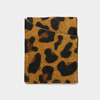 Leopard Leopard Genuine Fur Calf Card Holder Wallet