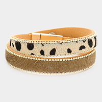 Animal Patterned Calf Magnetic Wrap Bracelet