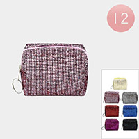 12PCS - Glittered Coin Purse Keychains