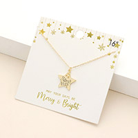 Starry Night Message Metal Star Pendant Necklace