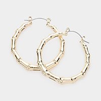 Colored Bamboo Hoop Pin Catch Earrings