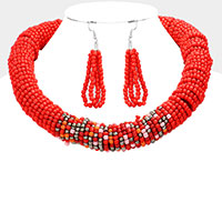 Seed Beaded Collar Necklace