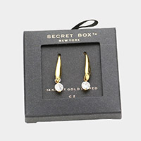 Secret Box _ 14K Gold Dipped CZ Dangle Earrings