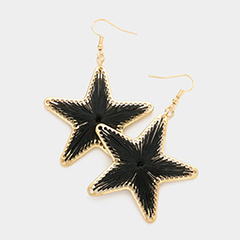 Thread Wrapped Star Dangle Earrings