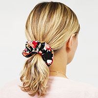 Flower Patterned Scrunchie Hair Band