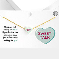 Sweet Talk Message Heart Pendant Necklace