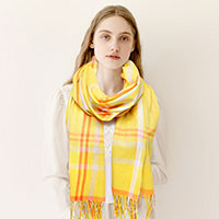 Plaid Check Patterned Oblong Scarf