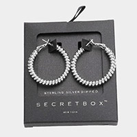 Secret Box _ Sterling Silver Dipped Twisted Metal Hoop Earrings
