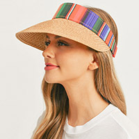 Serape Straw Visor Sun Hat