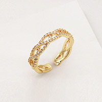 CZ Braided Detailed Adjustable Ring