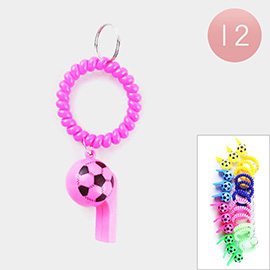 12PCS - Soccer Whistle Keychains