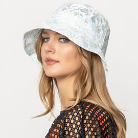 Daisy Flower Print Lace Bucket Hat