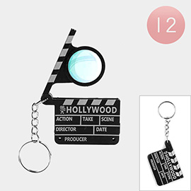 12PCS - Reading Glass Movie Film Clapboard Keychains
