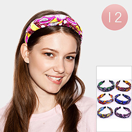 12PCS - Abstract Patterned Burnout Knot Headbands