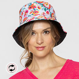Reversible Flower Patterned Bucket Hat