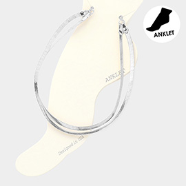 Snake Metal Chain Double Layered Anklet