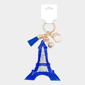 Bling Eiffel Tower Tassel Keychain