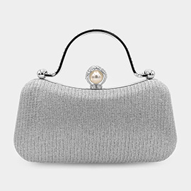 Pearl Pointed Shimmery Evening Tote / Crossbody Bag