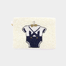 Baby Bodysuit Seed Beaded Mini Pouch Bag