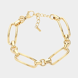 18K Gold Dipped Stainless Steel Premium Handmade Chain Link Bracelet